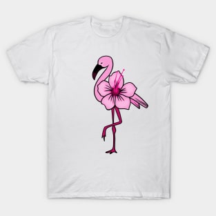 Flamingo Floral, Hawaiian Flower, Love Flamingos T-Shirt